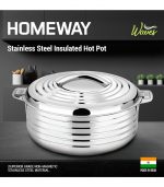 Homeway - 14000mls Waves Insulated Casserole Hot Pot with Chrome finish - Image 4
