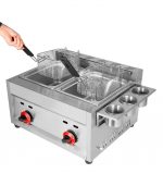 Commercial Gas Deep Fryer 12L Countertop Stainless Steel Dual Tank - Image 2
