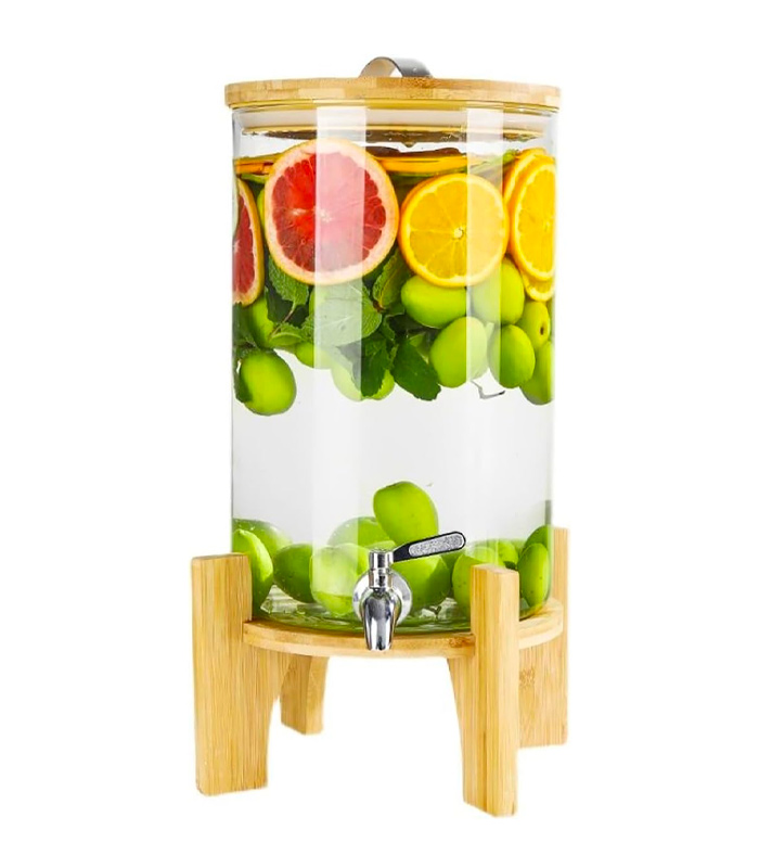 Glass Drink Dispenser with Stainless Steel Tap 3L:5L:10L Leak Proof Beverage Dispenser Glass Drink Dispenser with Stainless Steel Tap 3L/5L/10L Leak Proof Beverage Dispenser - Image 1