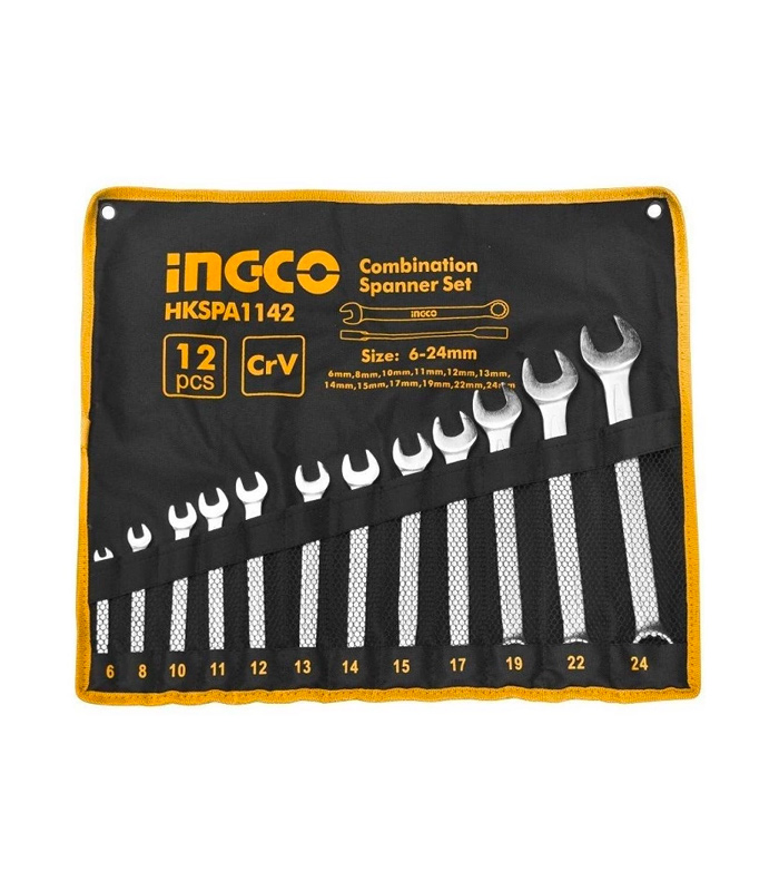 Ingco Combination Spanner Set Pack of 12 HKSPA1142 Ingco Combination Spanner Set Pack of 12 HKSPA1142 - Image 1